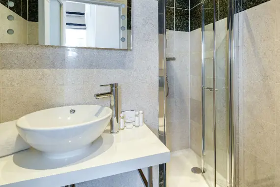 A spacious shower room