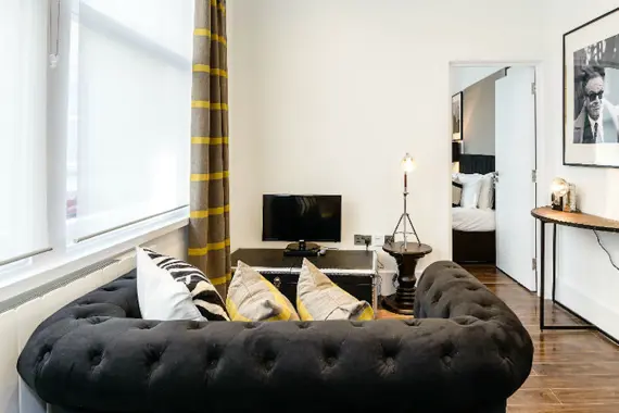 A sylish, well decorated living room