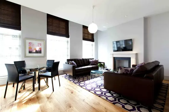 One of the beautiful living areas, filled with light