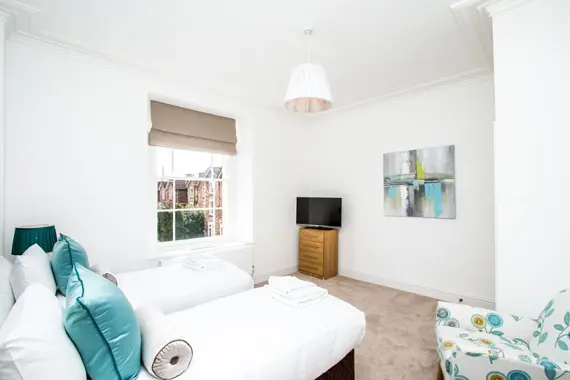 A beautiful, bright bedroom