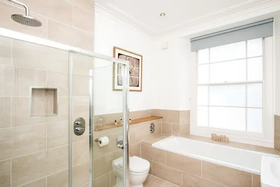 A modern, spacious shower room