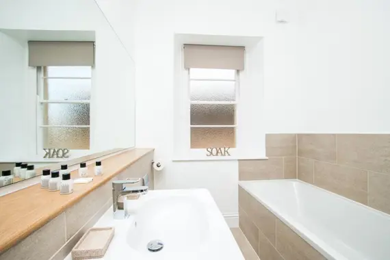 One of the bright, modern bathrooms