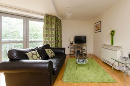 A bright living area at Hamilton Court