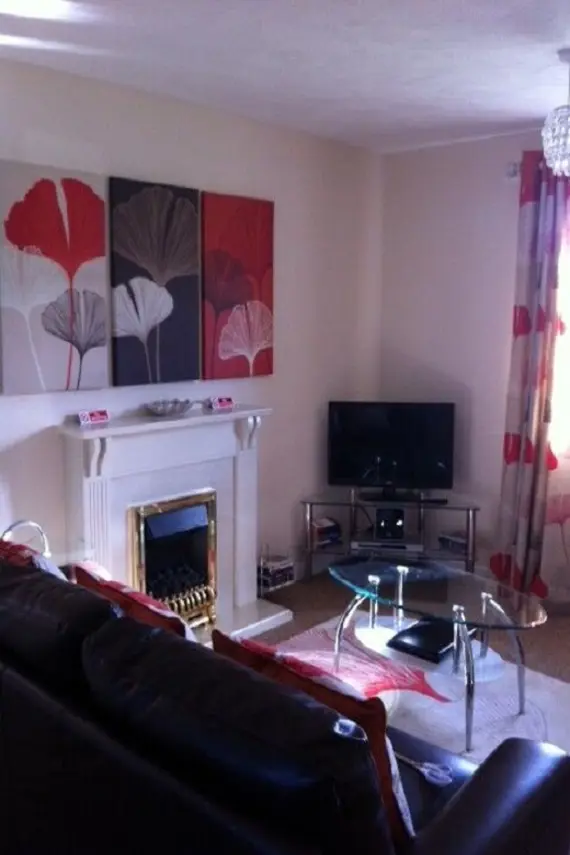 A cool, colourful living area