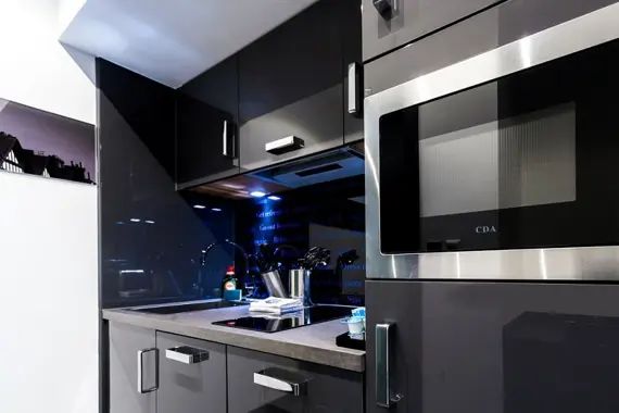 A modern, sleek kitchen