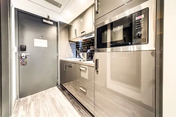 A sleek, modern kitchen