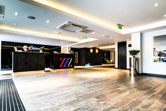 The welcoming reception at Roomzzz Nottingham