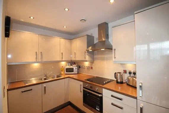 A fully equipped, modern kitchen
