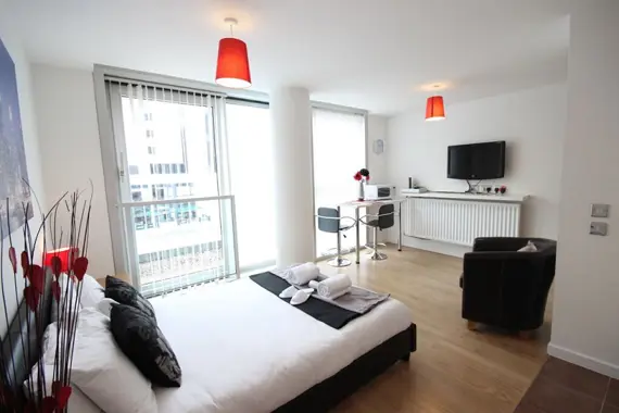 The studio apartments are bright and well equipped