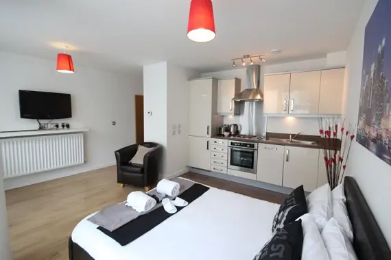 A clever use of space in a studio apartment