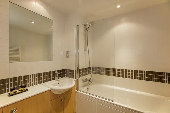 A clean, relaxing bathroom