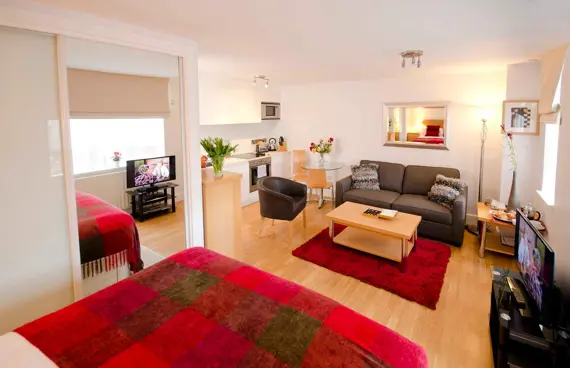 A spacious, comfortable standard studio apartment