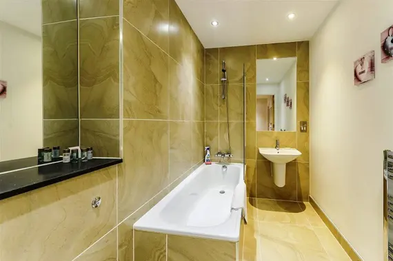 A modern, clean bathroom